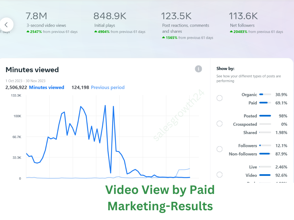Video veiws by Paid Marketing-results1